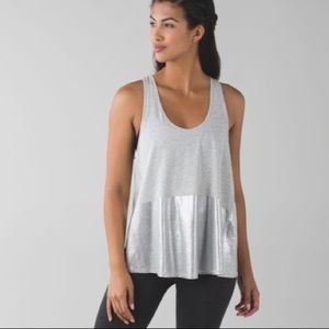 Lululemon all tied up silver metallic tank top